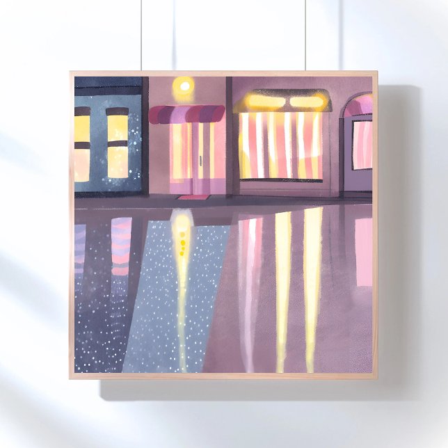 Rainy Reflections | Lofi Contemporary Watercolor Poster (Creator Uploaded)