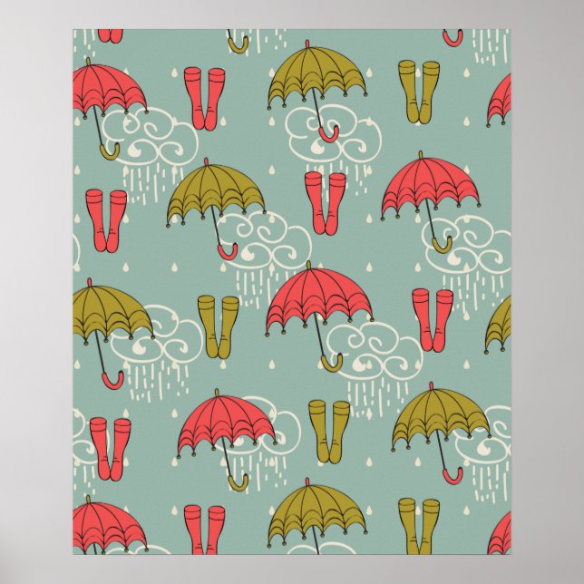 Rainy Season Umbrella Design Poster (Front)