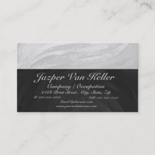 Rainy Sky Gray and Black Monogram Business Card
