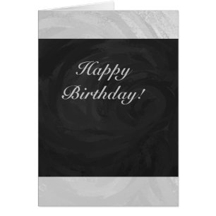 Rainy Sky Gray and Black Monogram Cards