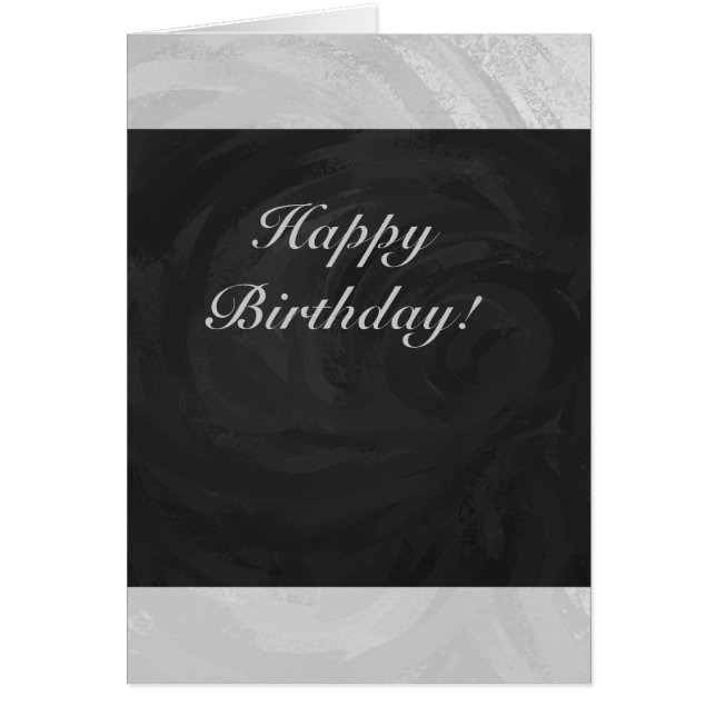 Rainy Sky Gray and Black Monogram Cards (Front)