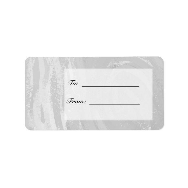 Rainy Sky Gray and Black Monogram Label (Front)