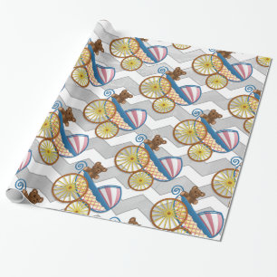 Rainy Sky Gray Chevron and Purple Baby Wrapping Paper