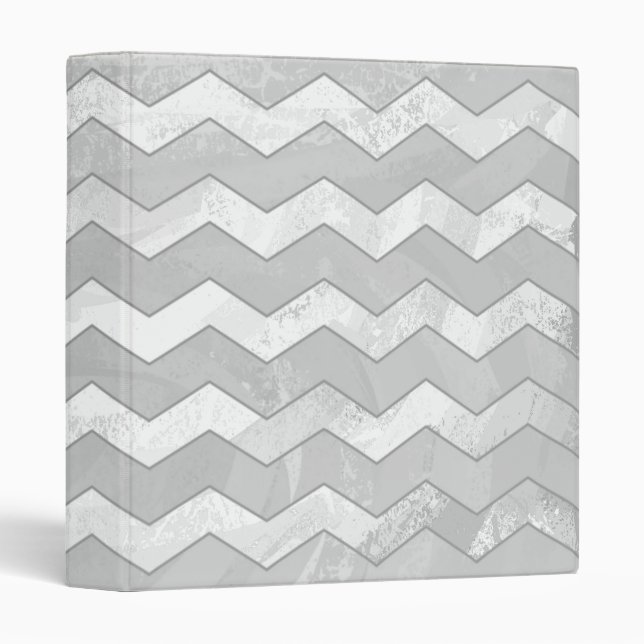 Rainy Sky Gray Chevron Pattern Binder (Front/Spine)