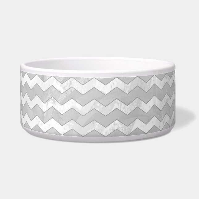 Rainy Sky Gray Chevron Pattern Bowl (Right)