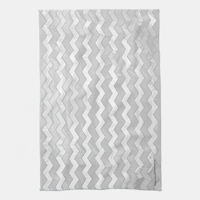 Rainy Sky Gray Chevron Pattern Towel (Vertical)