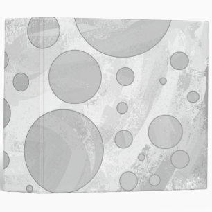 Rainy Sky Gray Polka Dots 3 Ring Binder
