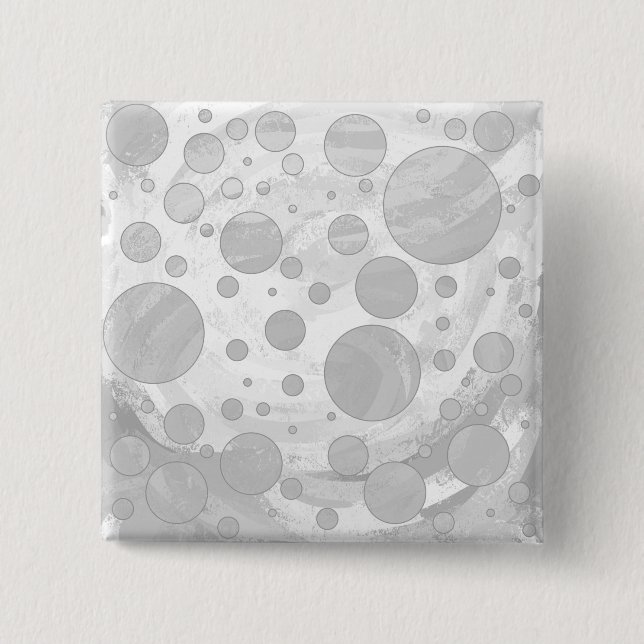 Rainy Sky Gray Polka Dots Button (Front)