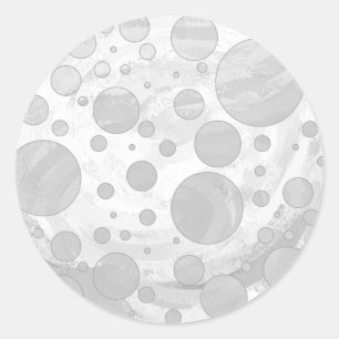 Rainy Sky Gray Polka Dots Classic Round Sticker
