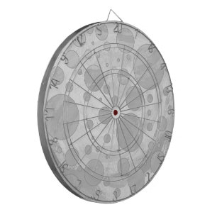 Rainy Sky Gray Polka Dots Dartboard With Darts