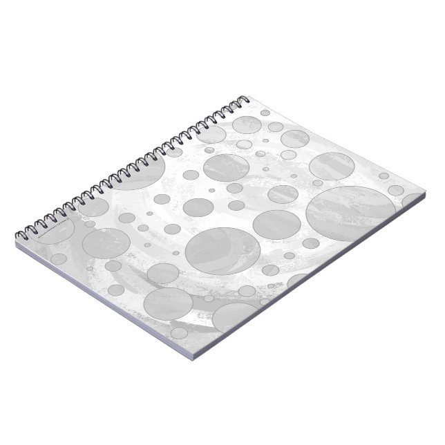 Rainy Sky Gray Polka Dots Notebook (Left Side)