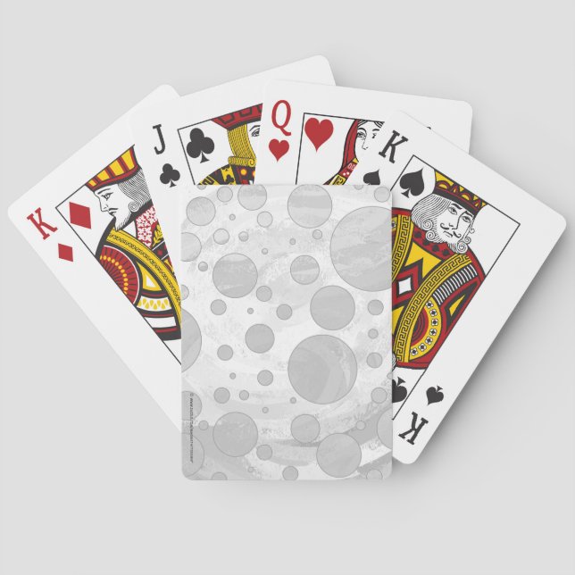 Rainy Sky Gray Polka Dots Poker Cards (Back)