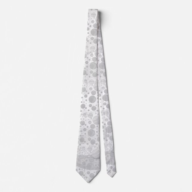 Rainy Sky Gray Polka Dots Tie (Front)