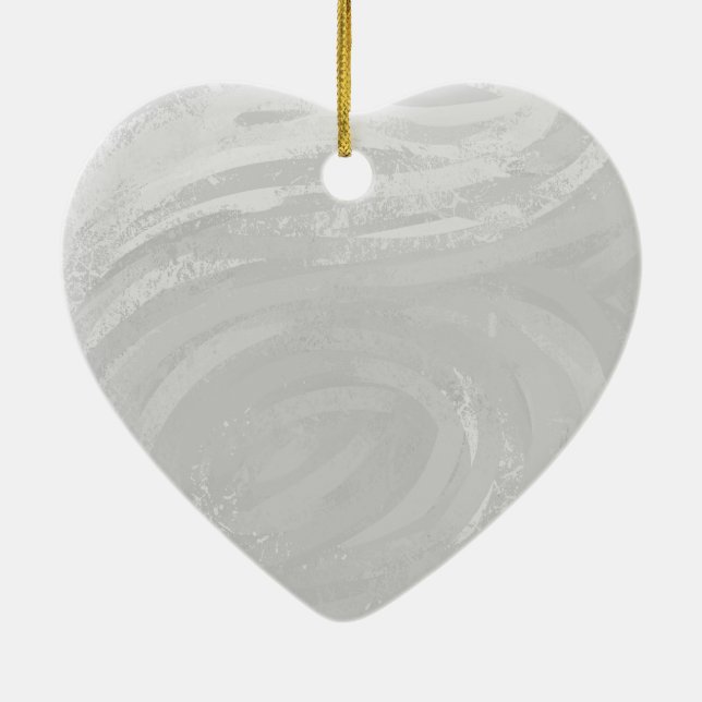 Rainy Sky Gray Swirl Ceramic Ornament (Back)