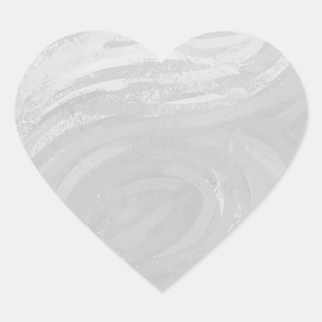 Rainy Sky Gray Swirl Heart Sticker (Front)