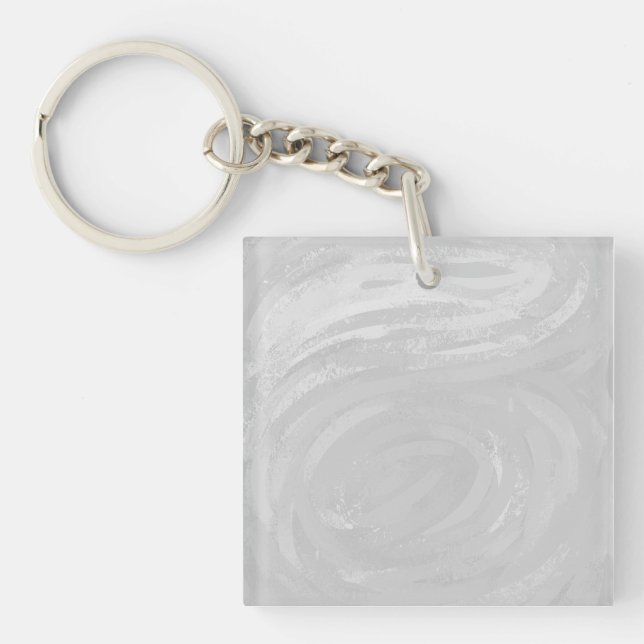 Rainy Sky Gray Swirl Keychain (Front)