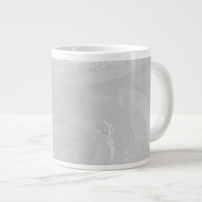 Rainy Sky Gray Swirl Large Coffee Mug (Front Right)
