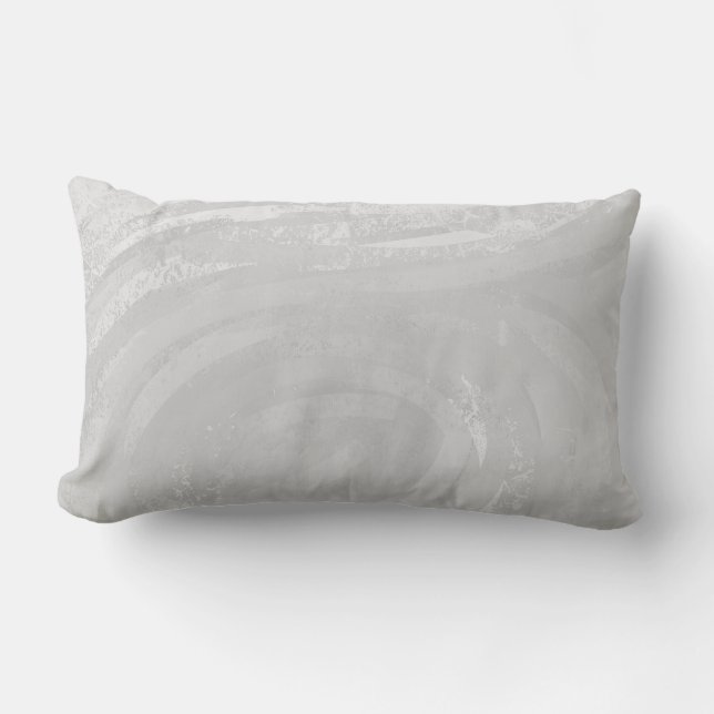 Rainy Sky Gray Swirl Lumbar Pillow (Front)