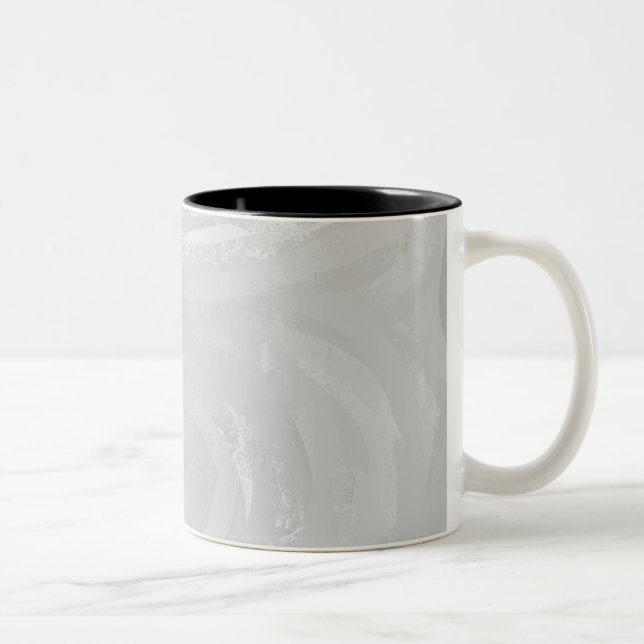 Rainy Sky Gray Swirl Two-Tone Coffee Mug (Right)
