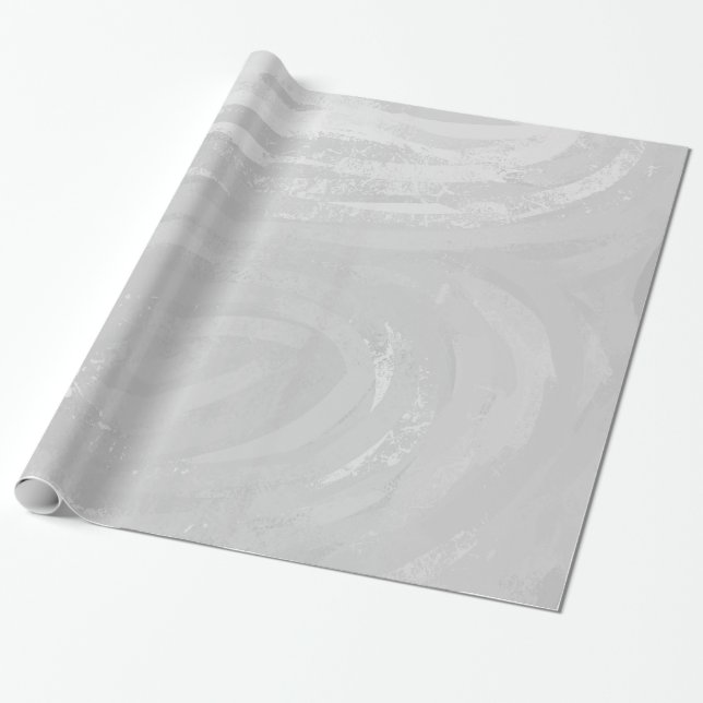 Rainy Sky Gray Swirl Wrapping Paper (Unrolled)