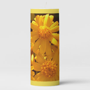 Rainy Spring Blooming Sunflower Pillar Candle