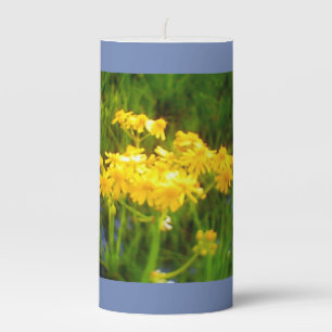 Rainy Spring Yellow Sunflower Pillar Candle