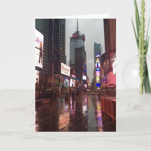 Rainy Times Square New York City NYC Photograph Card