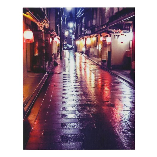 Rainy Tokyo at Night Wall Art (Front)