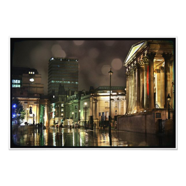 Rainy Trafalgar Square Photo Print (Front)