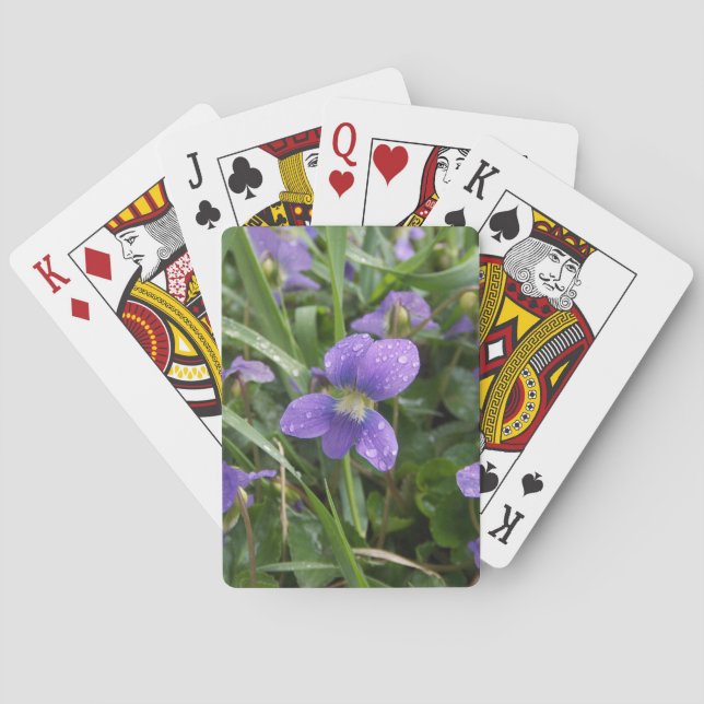 Rainy Violets Playing Cards (Back)