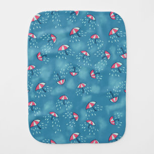Rainy Weather Funny Umbrellas Baby Burp Cloth