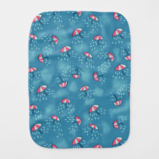 Rainy Weather Funny Umbrellas Baby Burp Cloth