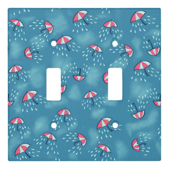Rainy Weather Funny Umbrellas Light Switch Cover (Front)