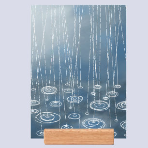 Rainy Weather Giclee Print with Wood Holder