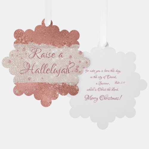 Raise a Hallelujah Christ is Born Christmas Ornament Card