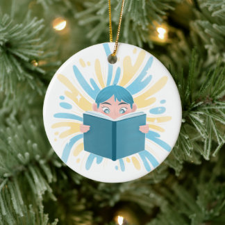 Raise a Reader Ceramic Ornament