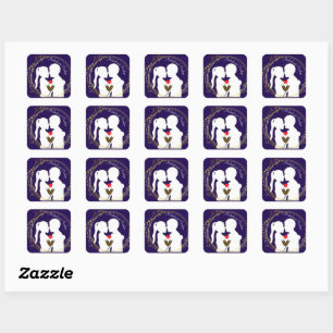 Raise a Toast to the Happy Couple Elegance Square Sticker