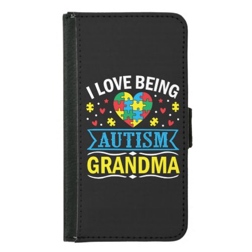 raise awareness about autism Proud autism grandma Samsung Galaxy S5 Wallet Case