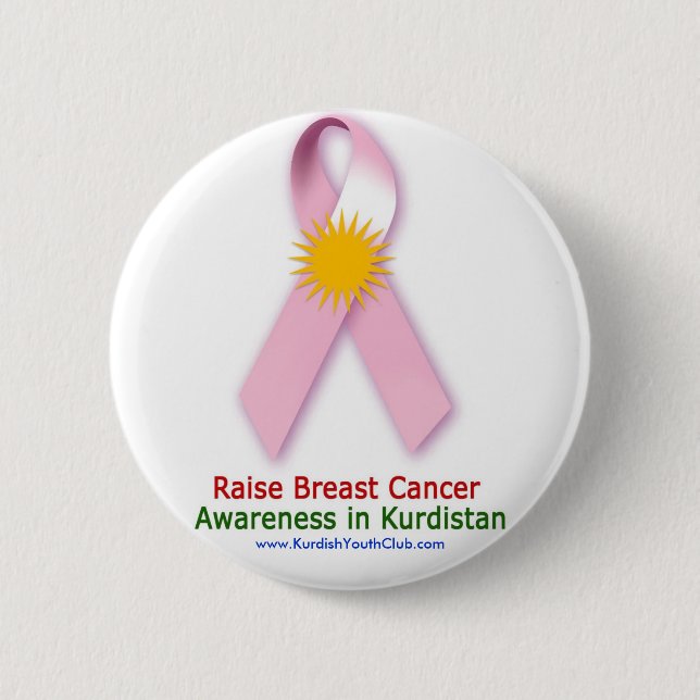Raise Breast Cancer Awareness in Kurdistan Pinback Button (Front)