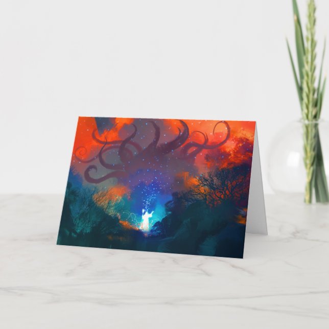 Raise Hell Unique RPG Gamer Christmas Holiday Card (Front)