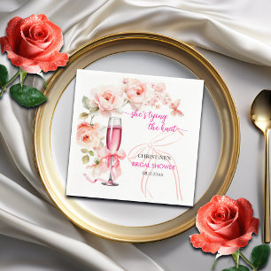 Raise the Glass She's Tying The Knot Bridal Shower Napkins
