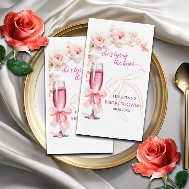 Raise the Glass She's Tying The Knot Bridal Shower Paper Guest Towels (Creator Uploaded)