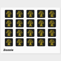 Raise The Jolly Roger Square Sticker | Zazzle