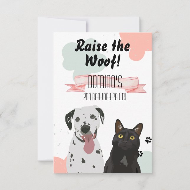 Raise the Woof Dog Birthday Party Invitation  (Front)