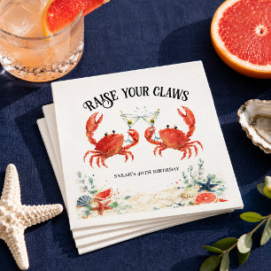Raise Your Claws Coastal Birthday Napkins