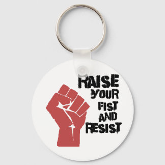 Raise your fist and resist keychain