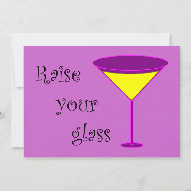 Raise Your Glass Divorce Party Invitation (Front)