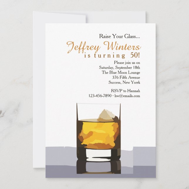 Raise Your Glass Invitation (Front)