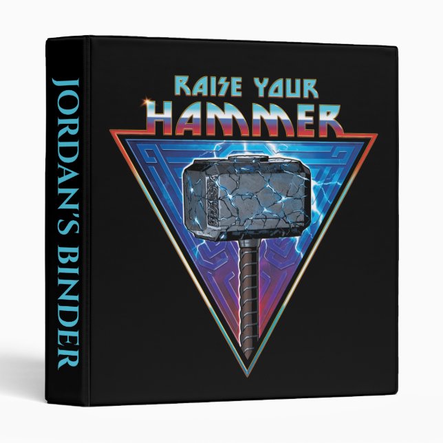 Raise Your Hammer - Mjölnir Graphic 3 Ring Binder (Front/Spine)