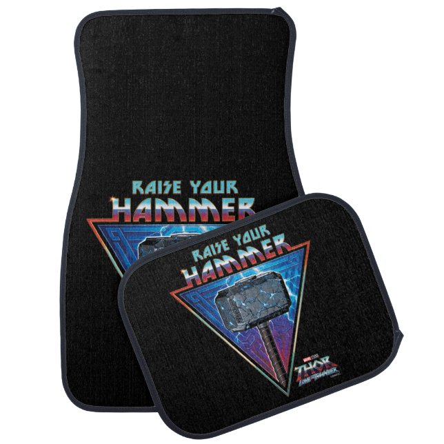 Raise Your Hammer - Mjölnir Graphic Car Floor Mat (Set)